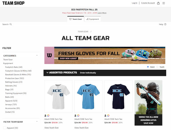 ICE Spiritwear Team Shop